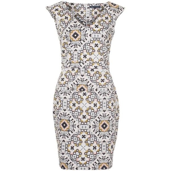 COPY - Mosaic V Neck Cap Sleeve Work Dress - Picture 1 of 3